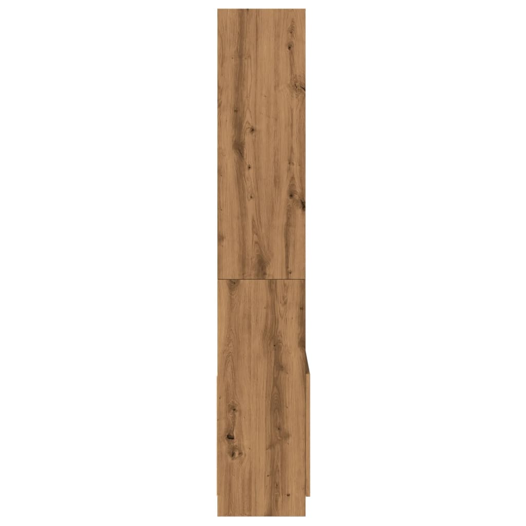 Buffet haut 63x33x180 cm chêne artisanal bois d'ingénierie Bibliothèques vidaXL