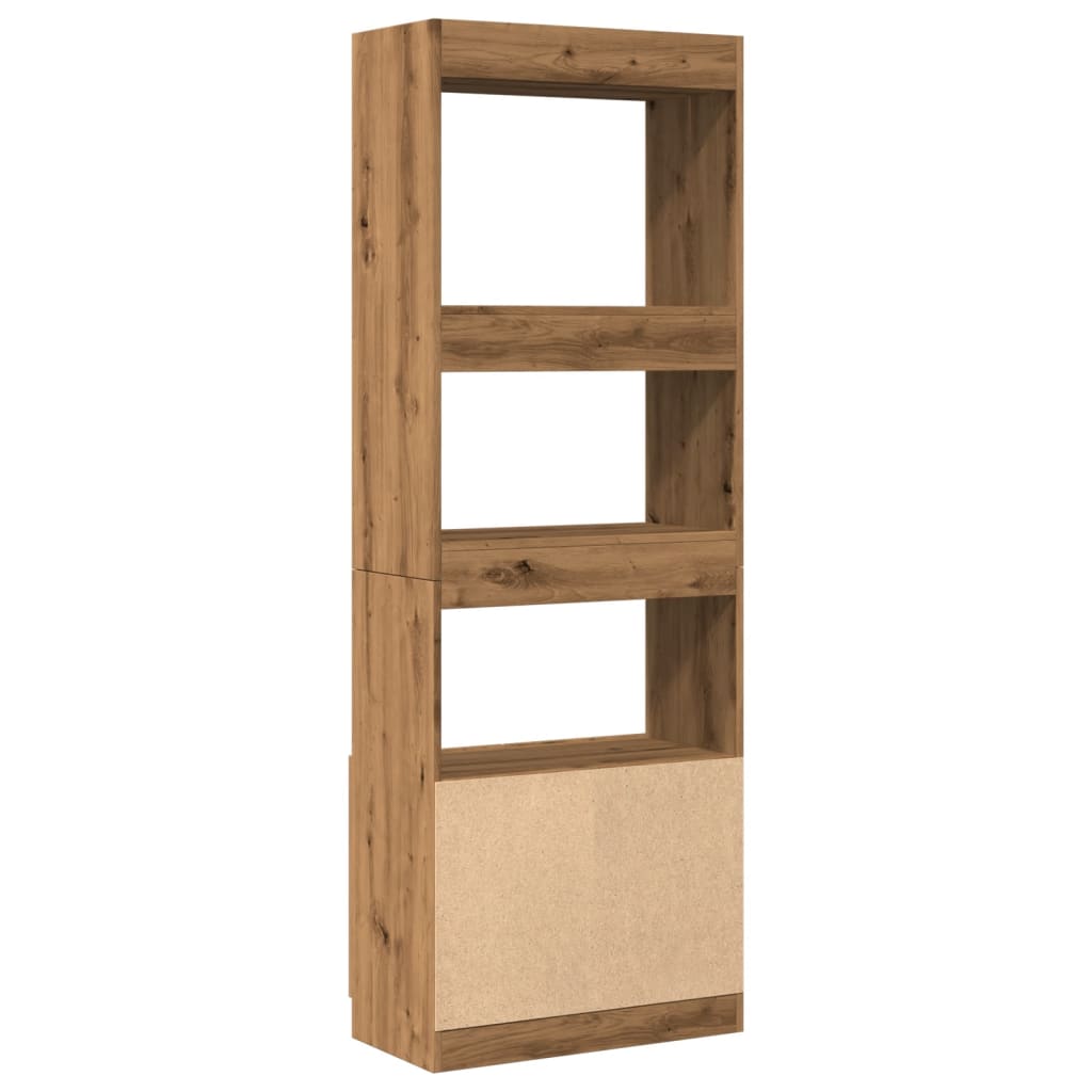 Buffet haut 63x33x180 cm chêne artisanal bois d'ingénierie Bibliothèques vidaXL
