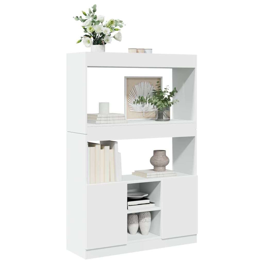 Buffet haut blanc 92x33x140 cm bois d'ingénierie - XIOS
