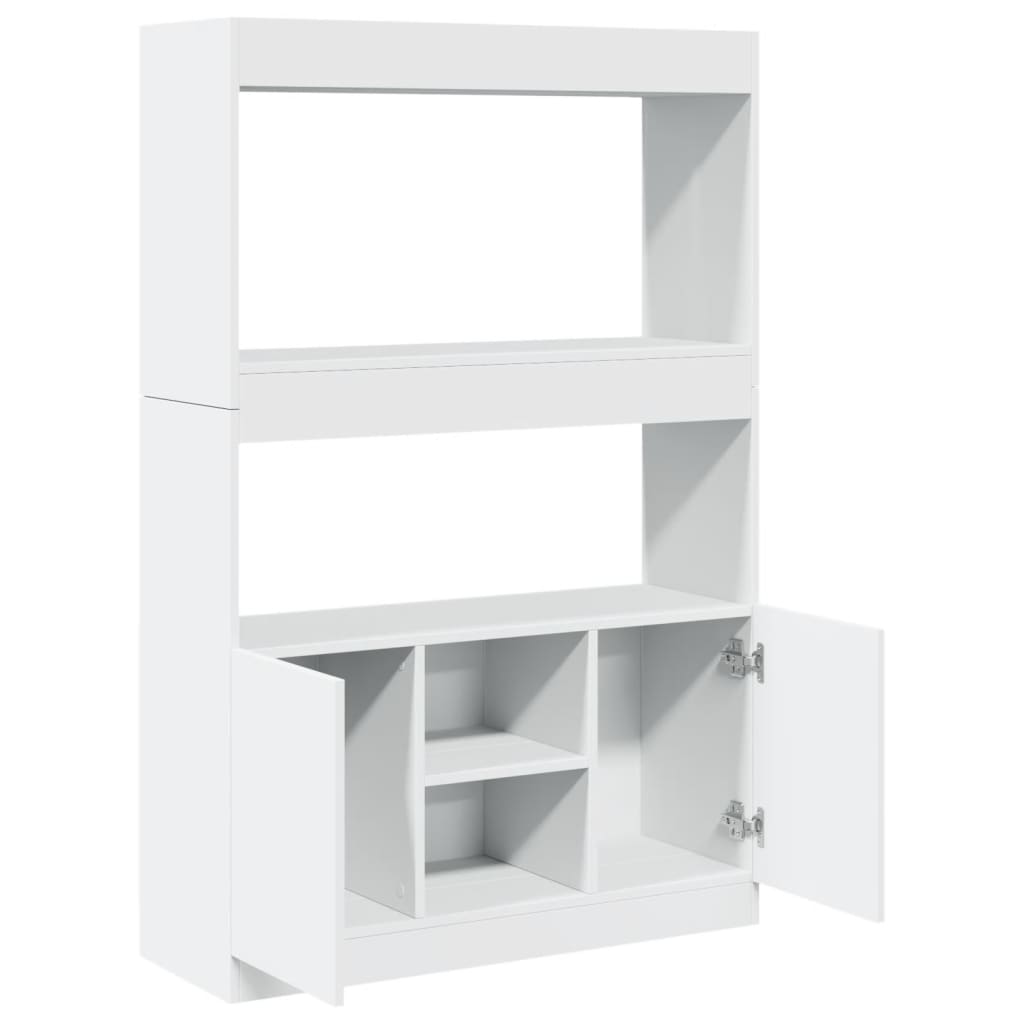 Buffet haut blanc 92x33x140 cm bois d'ingénierie - XIOS