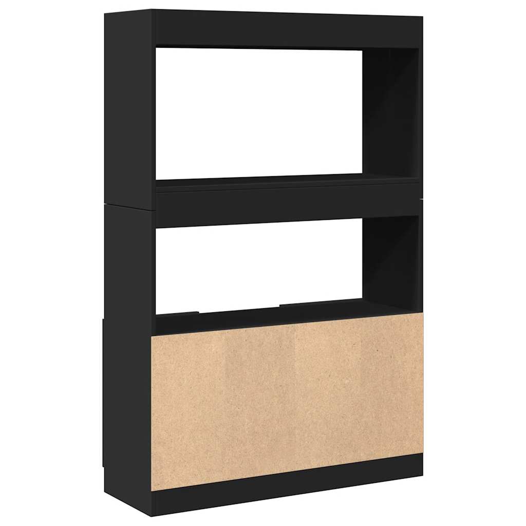 Buffet haut noir 92x33x140 cm bois d'ingénierie - XIOS