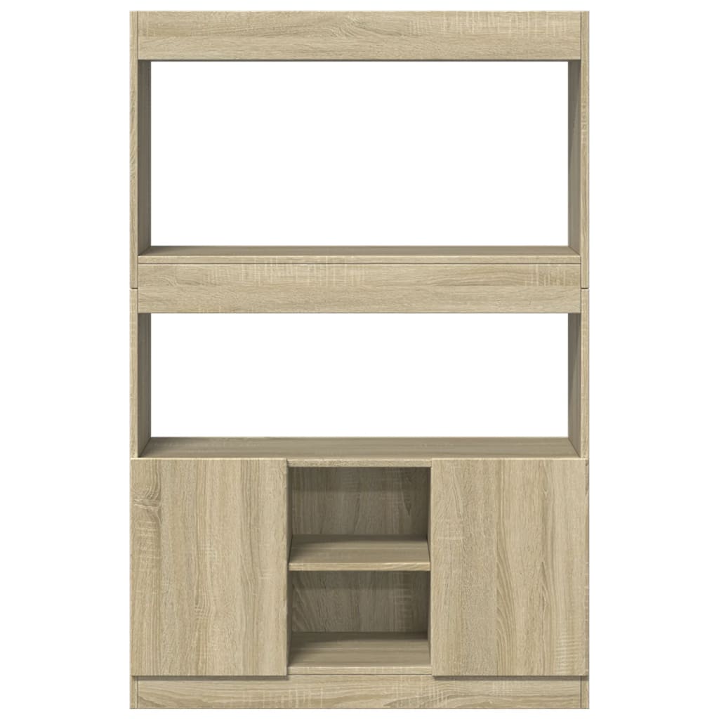 Buffet haut chêne sonoma 92x33x140 cm bois d'ingénierie - XIOS