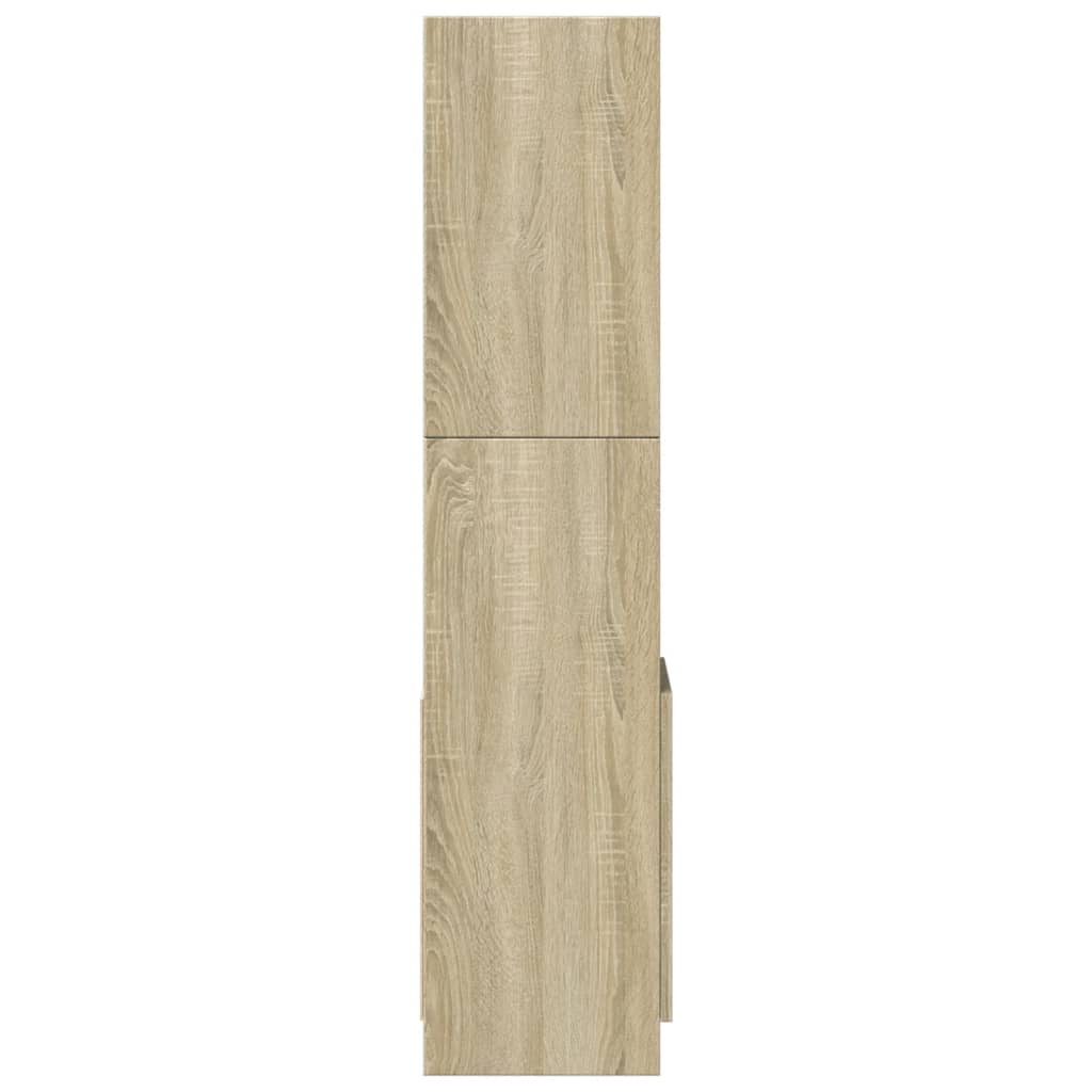 Buffet haut chêne sonoma 92x33x140 cm bois d'ingénierie - XIOS