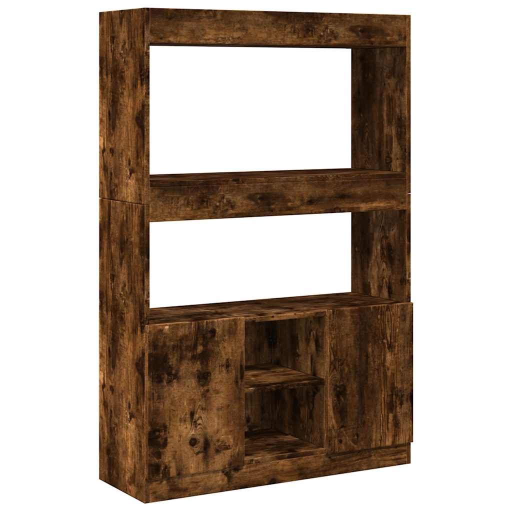 Buffet haut chêne fumé 92x33x140 cm bois d'ingénierie - XIOS