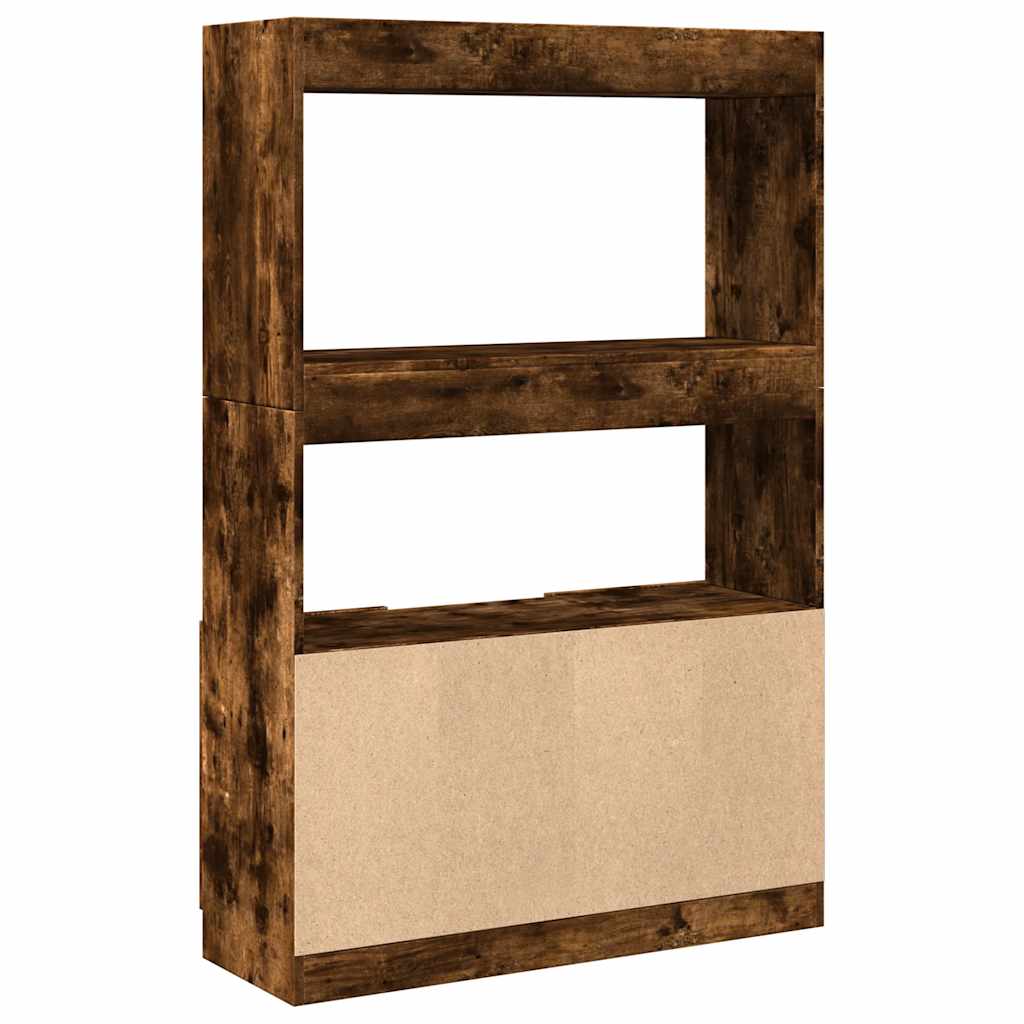 Buffet haut chêne fumé 92x33x140 cm bois d'ingénierie - XIOS