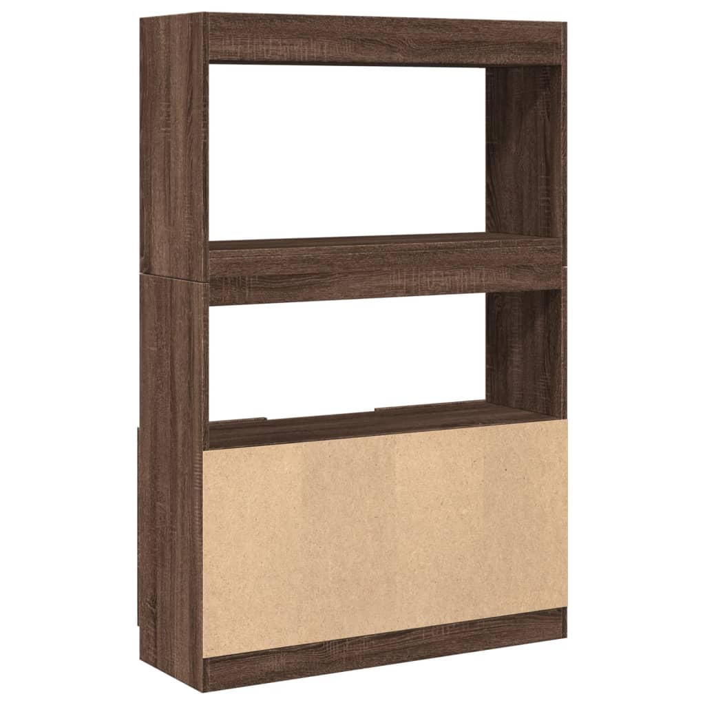 Buffet haut chêne marron 92x33x140 cm bois d'ingénierie - XIOS