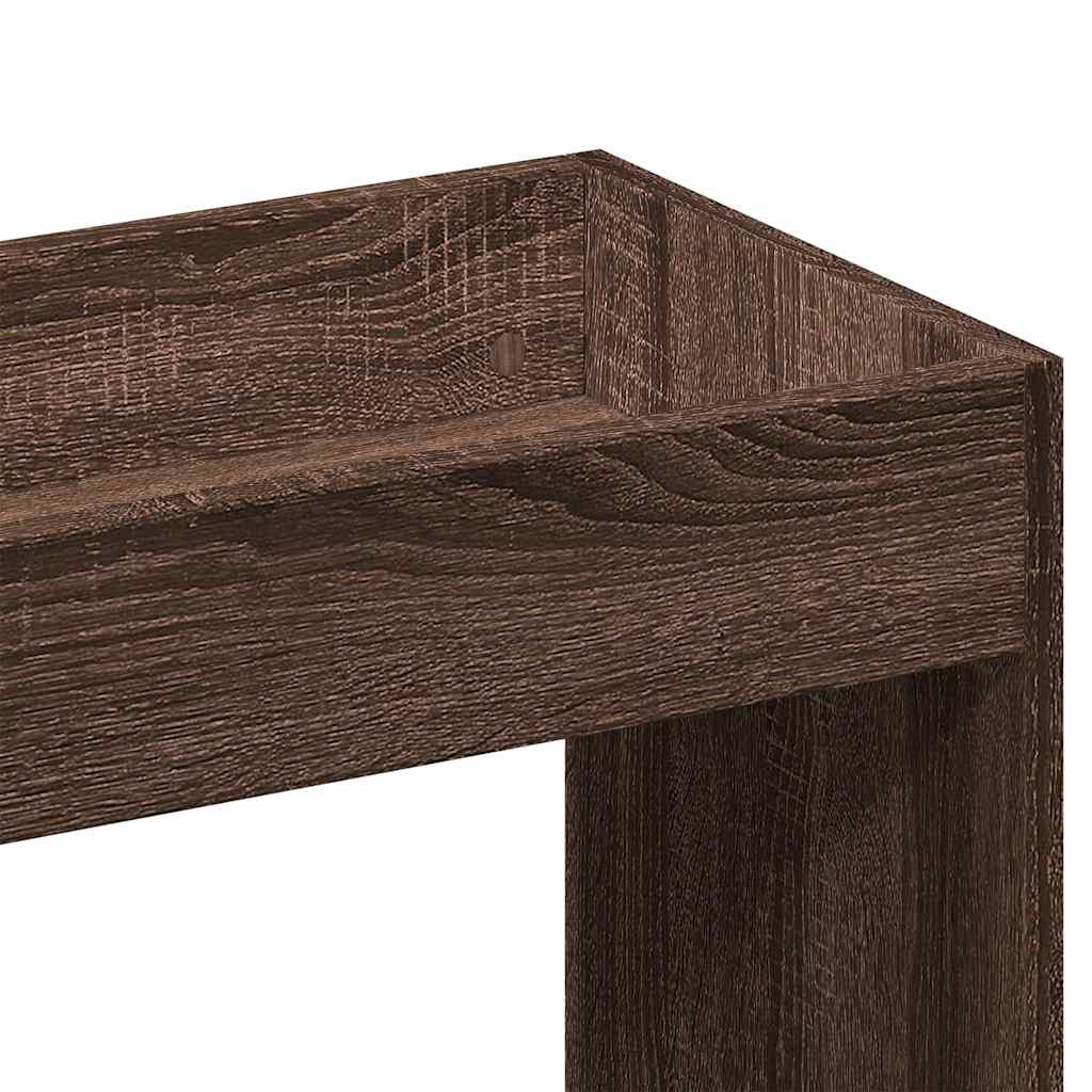 Buffet haut chêne marron 92x33x140 cm bois d'ingénierie - XIOS