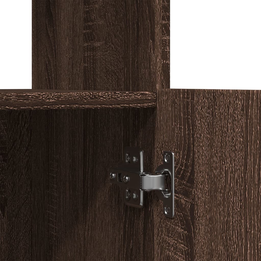 Buffet haut chêne marron 92x33x140 cm bois d'ingénierie - XIOS