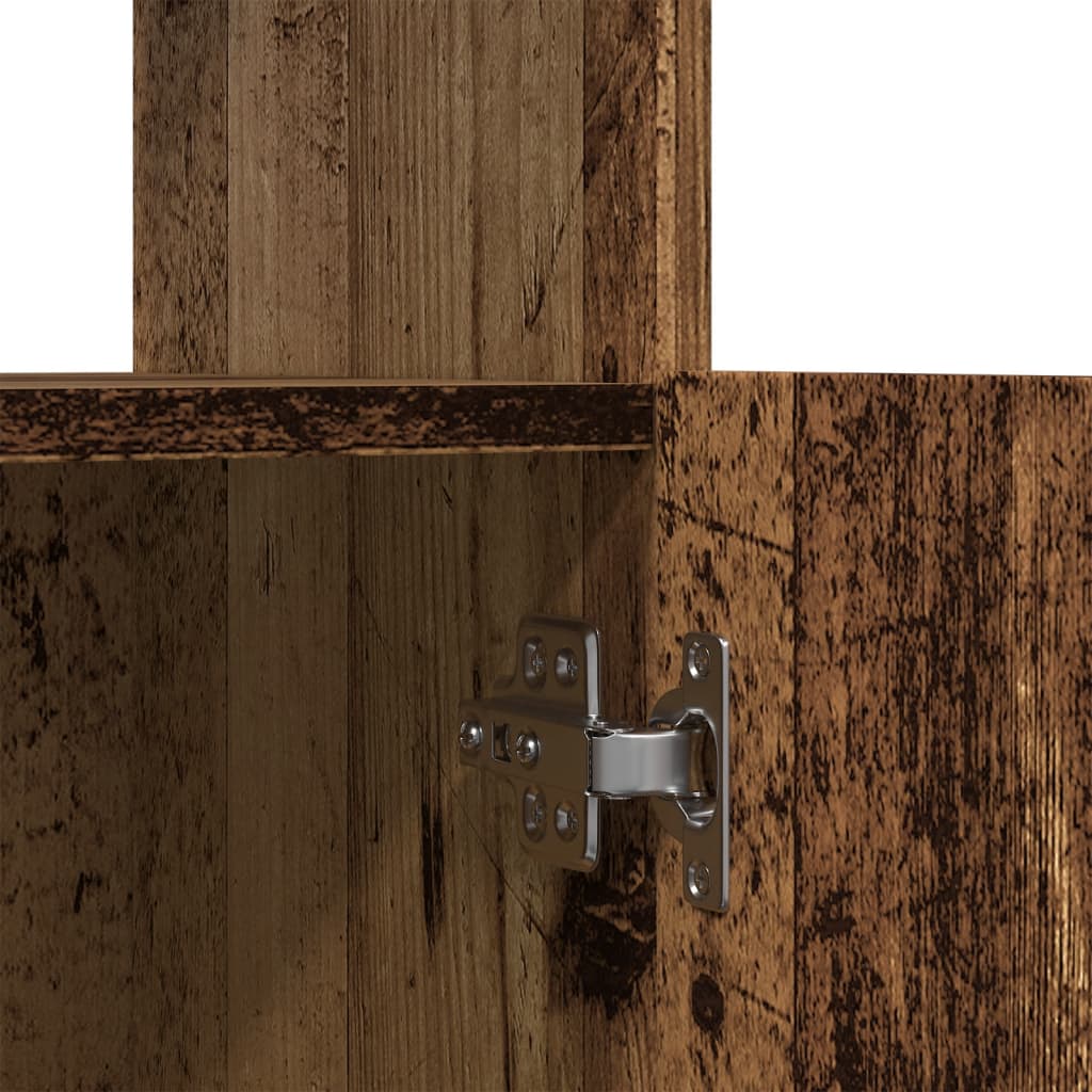 Buffet haut vieux bois 92x33x140 cm bois d'ingénierie - XIOS