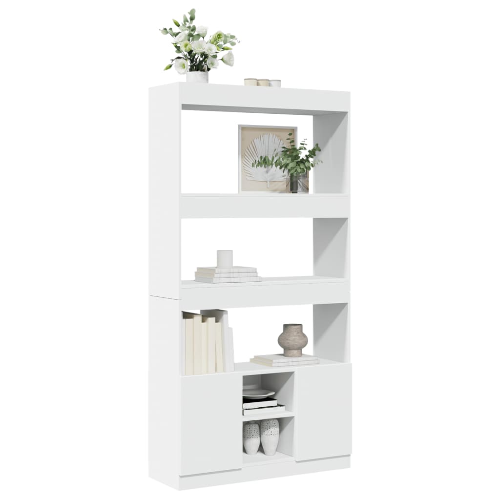 Buffet haut blanc 92x33x180 cm bois d'ingénierie - XIOS