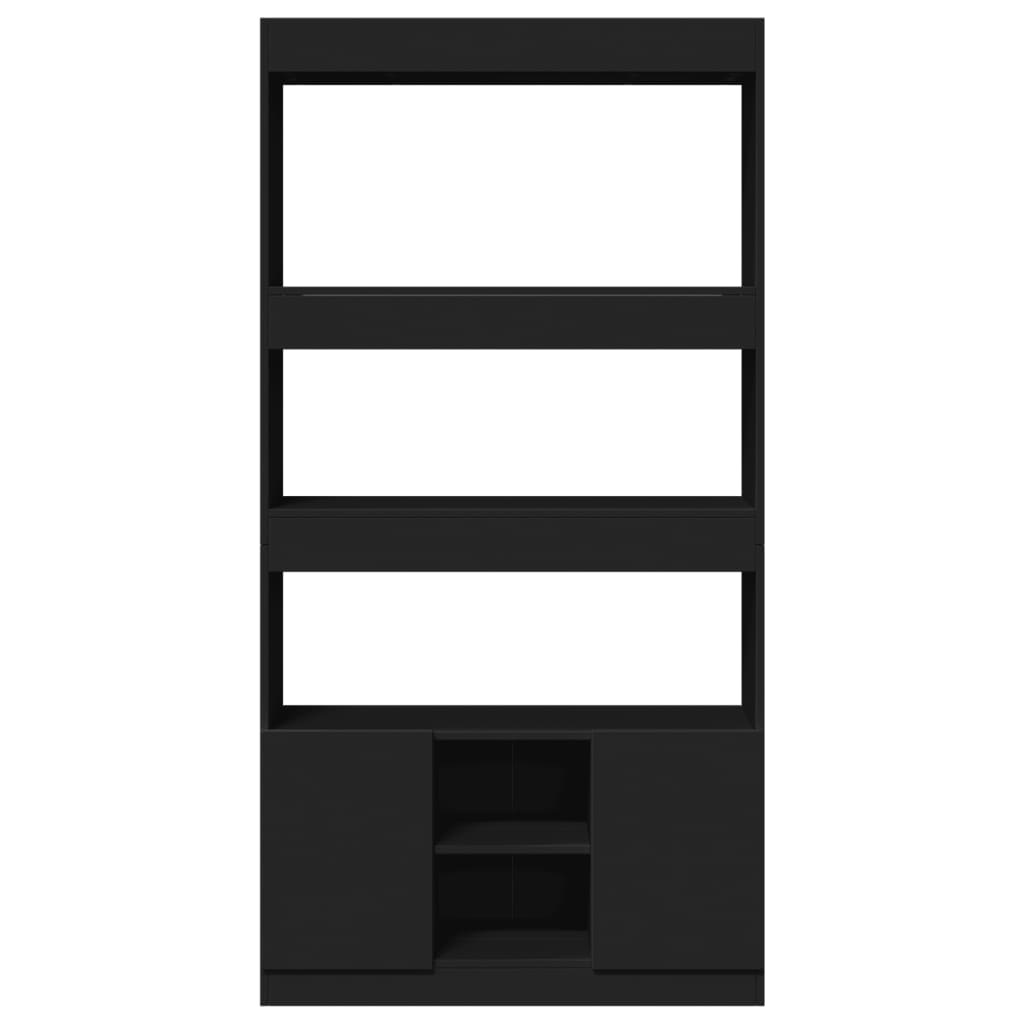 Buffet haut noir 92x33x180 cm bois d'ingénierie - XIOS