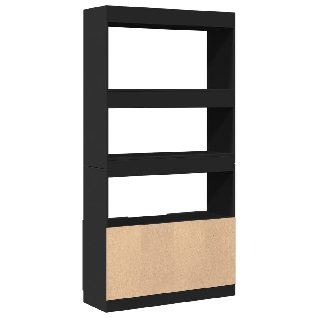 Buffet haut noir 92x33x180 cm bois d'ingénierie - XIOS