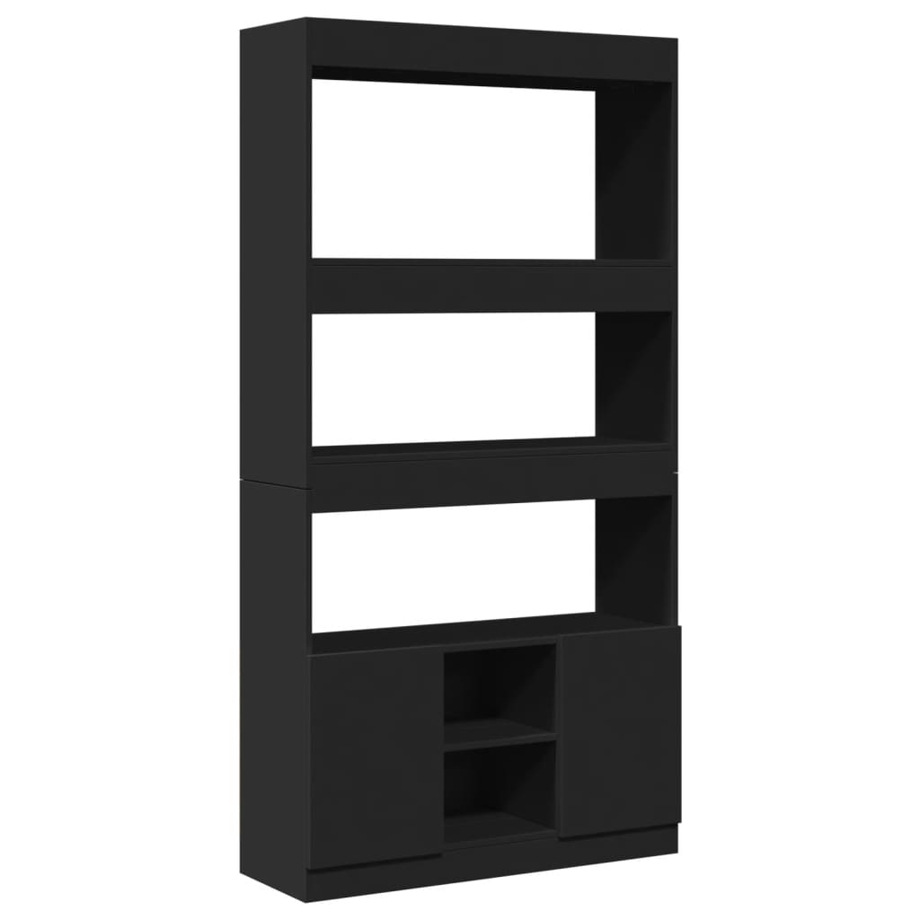 Buffet haut noir 92x33x180 cm bois d'ingénierie - XIOS
