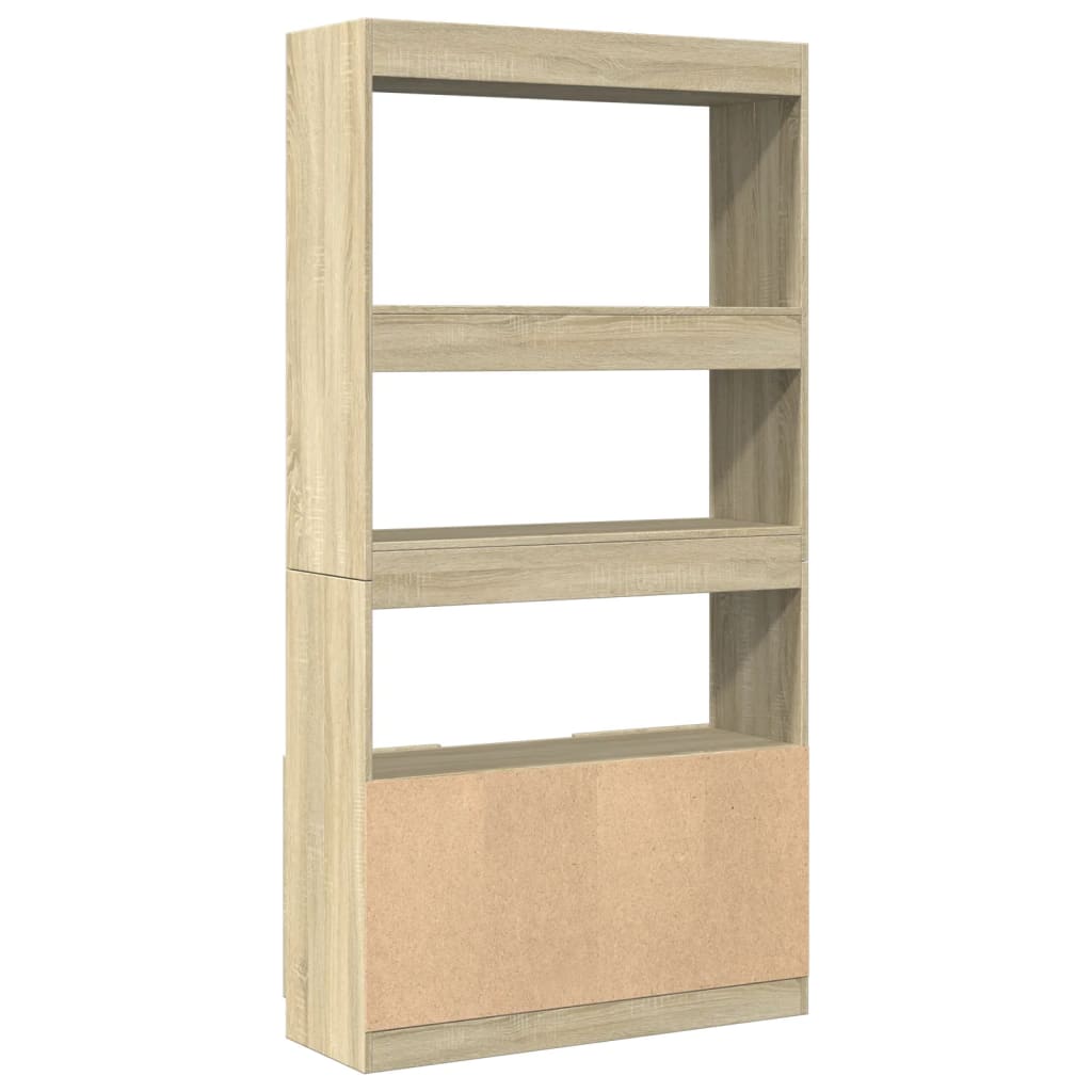 Buffet haut chêne sonoma 92x33x180 cm bois d'ingénierie - XIOS