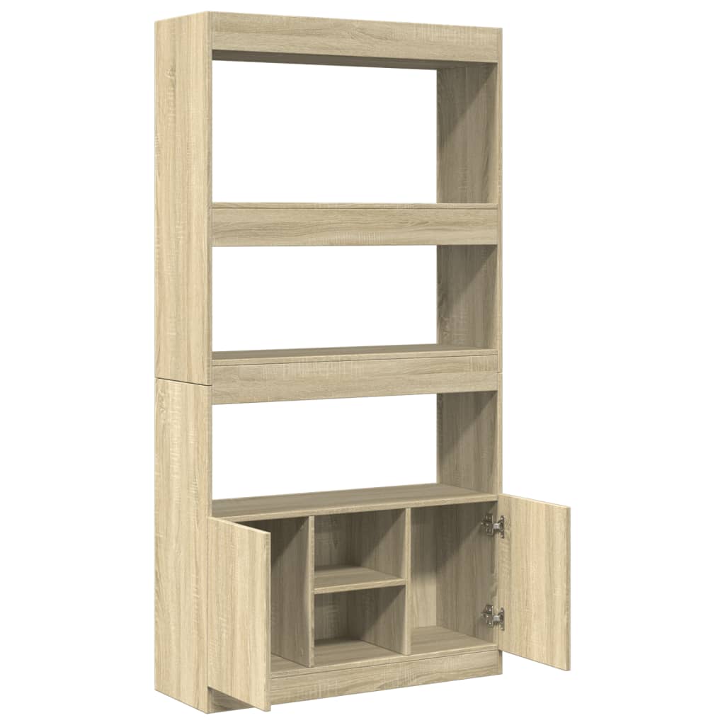 Buffet haut chêne sonoma 92x33x180 cm bois d'ingénierie - XIOS