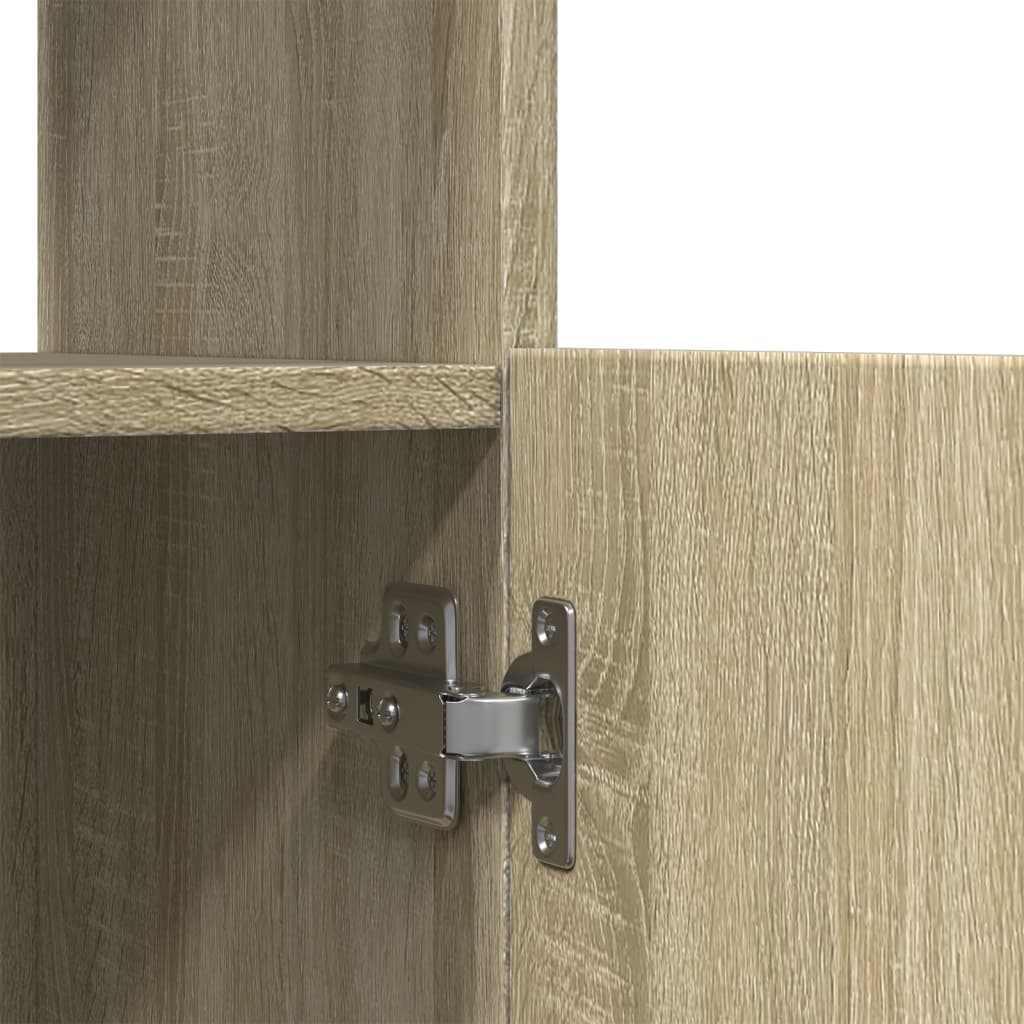 Buffet haut chêne sonoma 92x33x180 cm bois d'ingénierie - XIOS