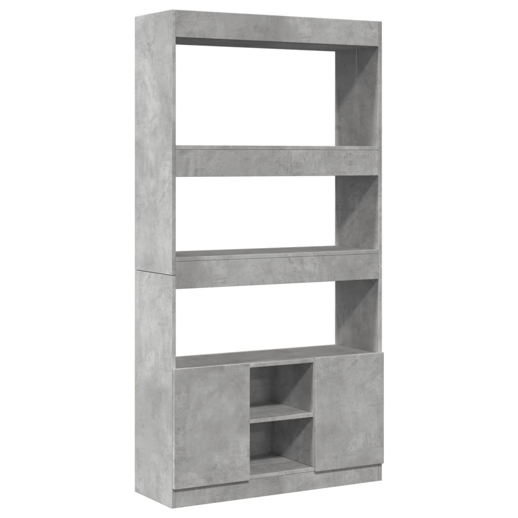 Buffet haut gris béton 92x33x180 cm bois d'ingénierie - XIOS