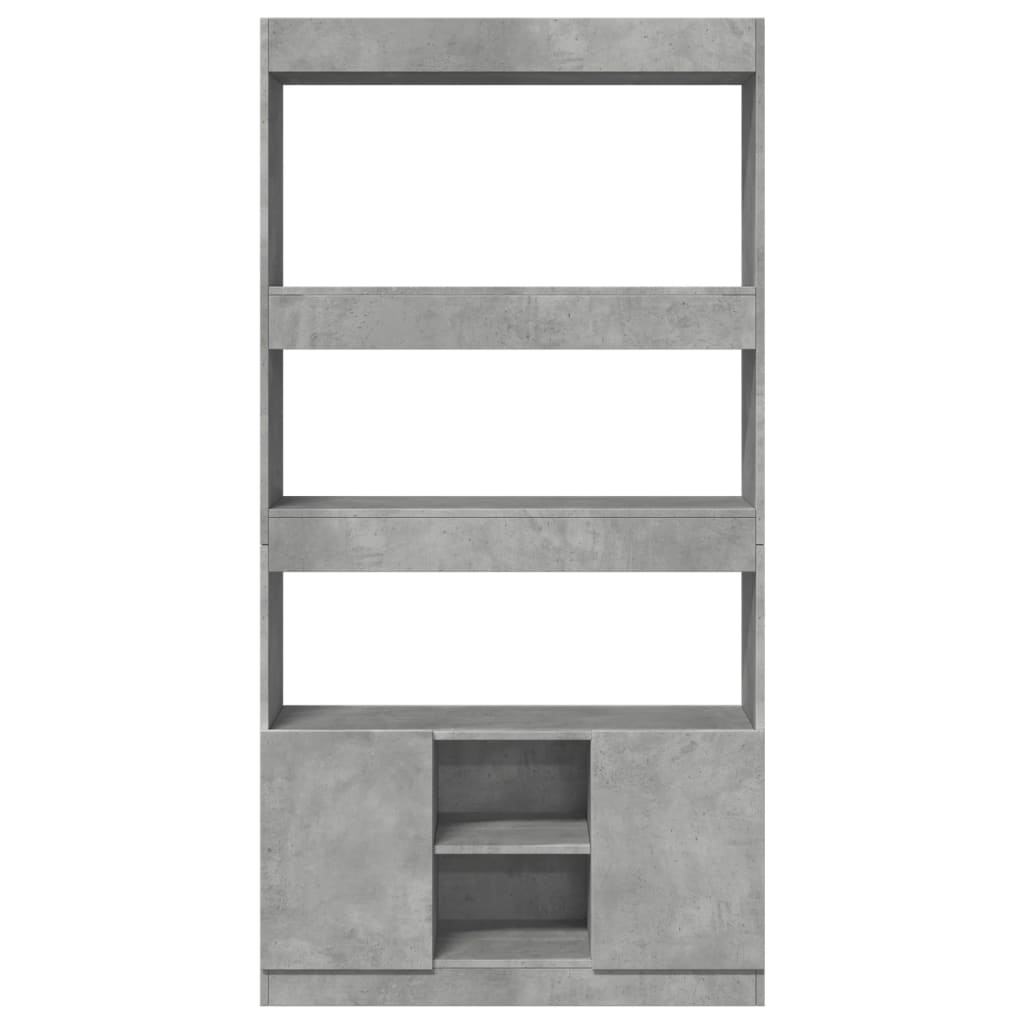 Buffet haut gris béton 92x33x180 cm bois d'ingénierie - XIOS
