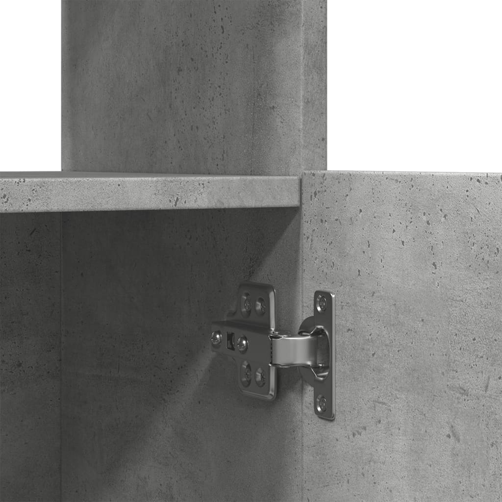 Buffet haut gris béton 92x33x180 cm bois d'ingénierie - XIOS