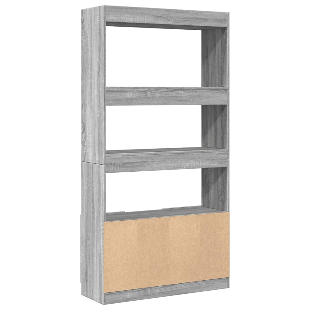Buffet haut sonoma gris 92x33x180 cm bois d'ingénierie - XIOS