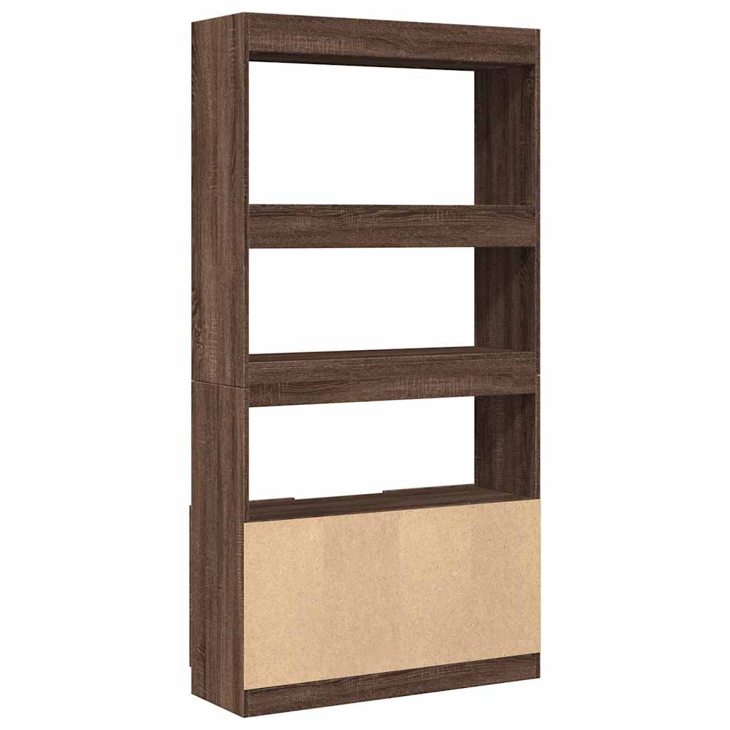 Buffet haut chêne marron 92x33x180 cm bois d'ingénierie - XIOS