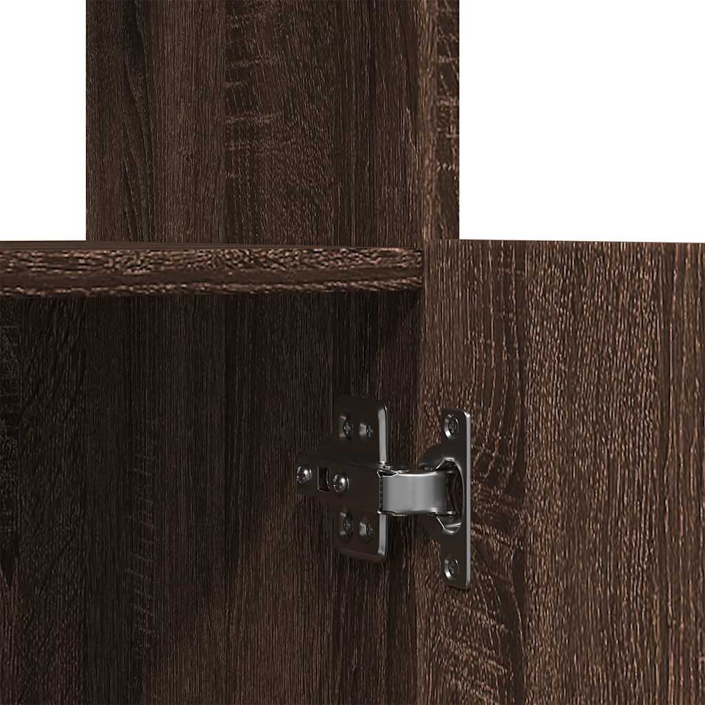Buffet haut chêne marron 92x33x180 cm bois d'ingénierie - XIOS
