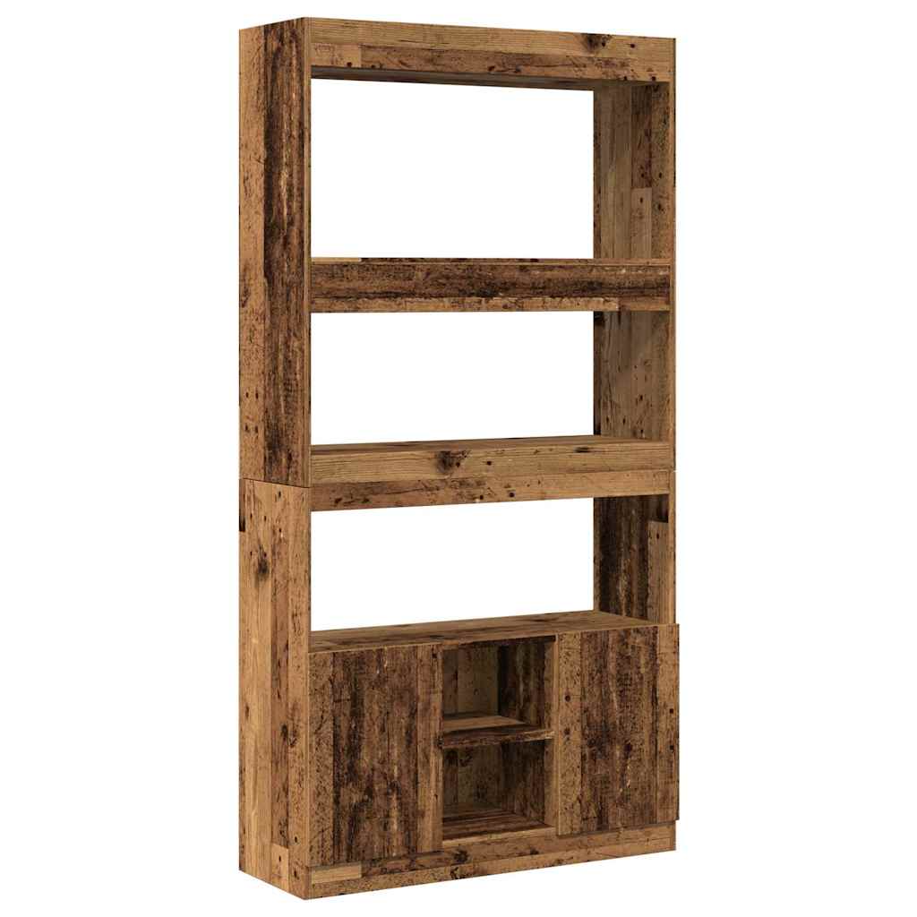 Buffet haut vieux bois 92x33x180 cm bois d'ingénierie - XIOS