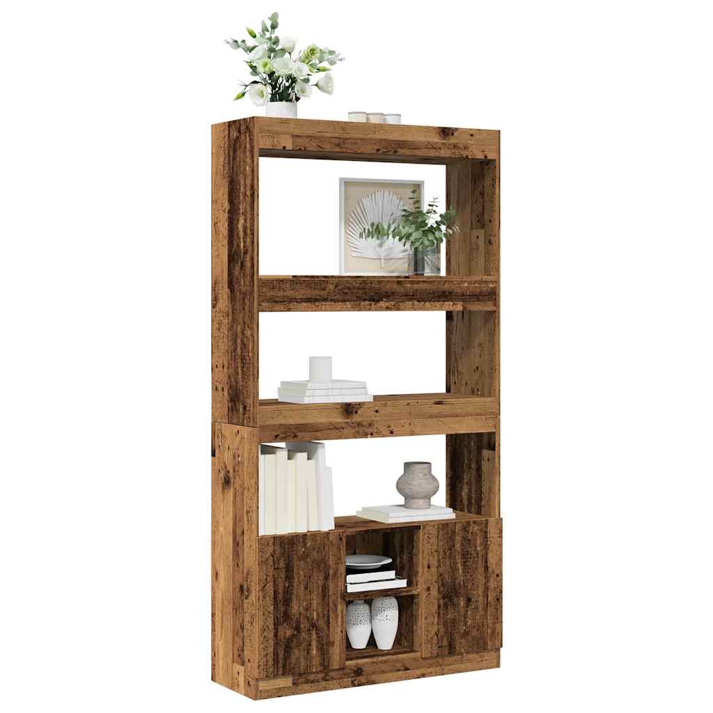 Buffet haut vieux bois 92x33x180 cm bois d'ingénierie - XIOS