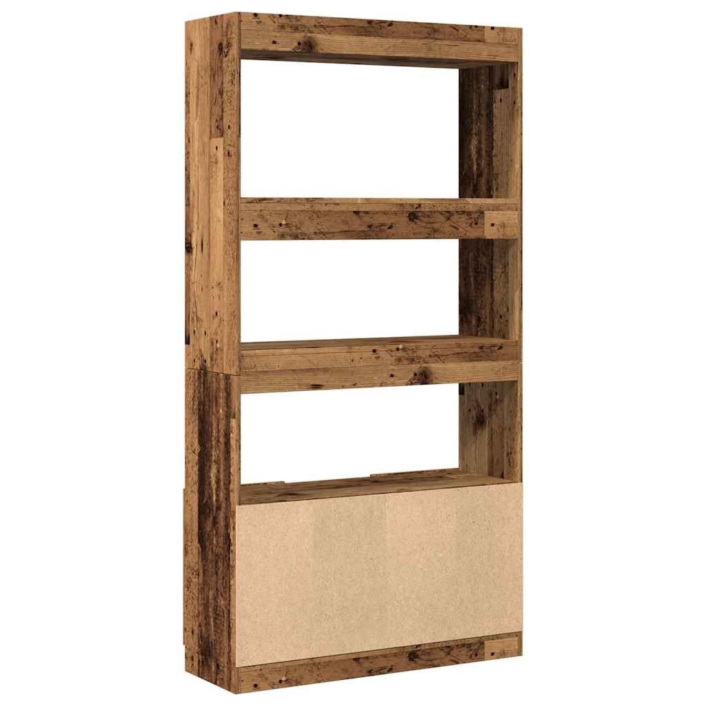 Buffet haut vieux bois 92x33x180 cm bois d'ingénierie - XIOS