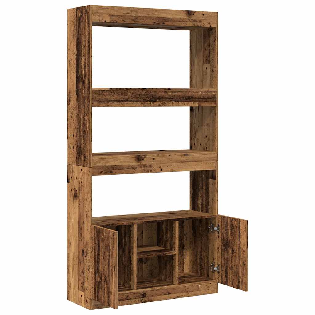 Buffet haut vieux bois 92x33x180 cm bois d'ingénierie - XIOS