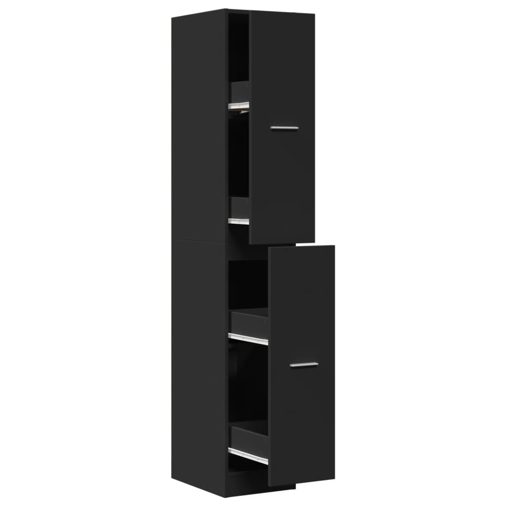 Armoire d'apothicaire noir 30x41x174,5 cm bois d'ingénierie Casiers & armoires de rangement vidaXL