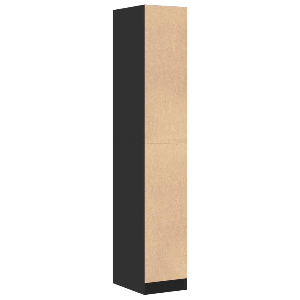 Armoire d'apothicaire noir 30x41x174,5 cm bois d'ingénierie