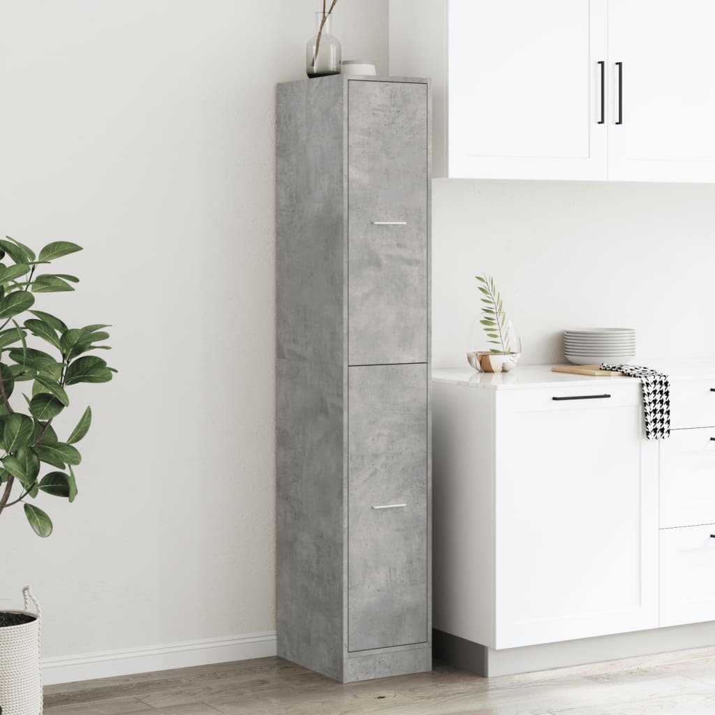 Armoire d'apothicaire gris béton 30x41x174,5 cm bois ingénierie