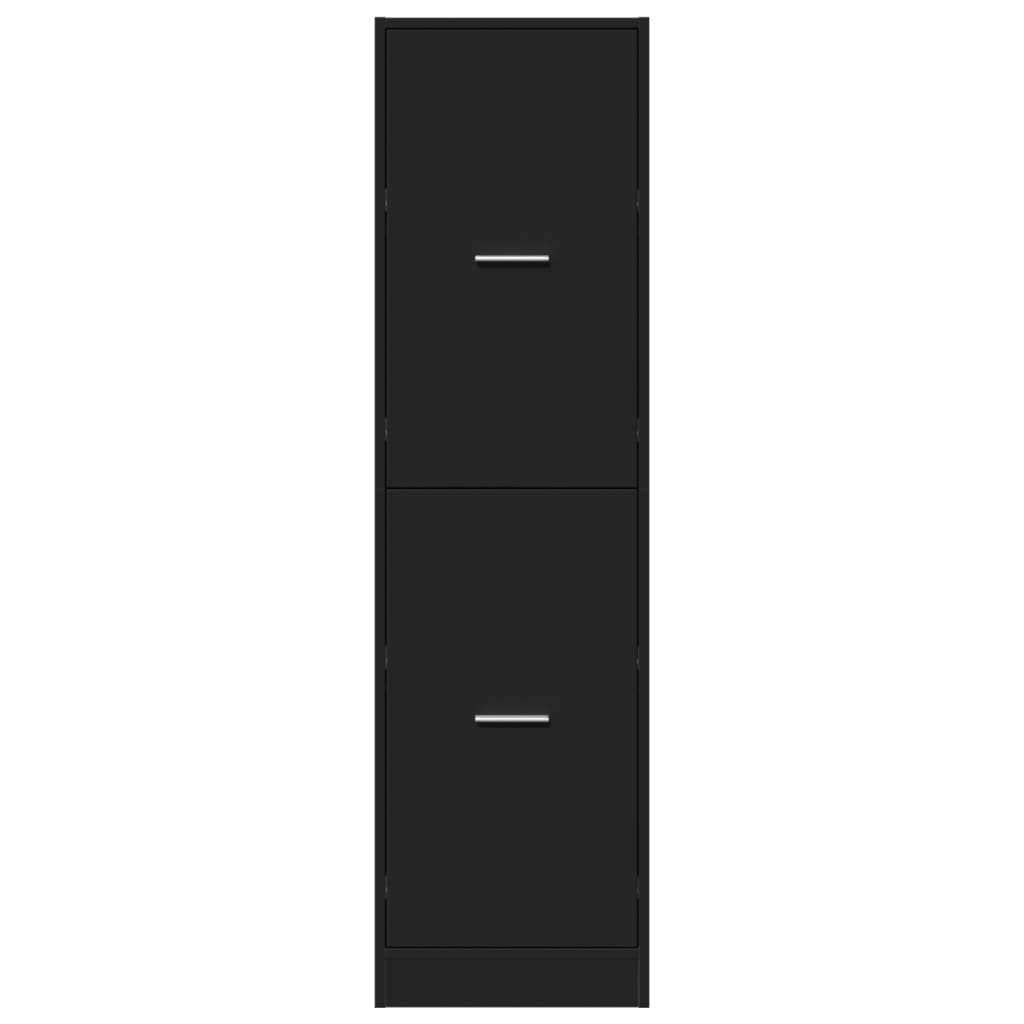 Armoire d'apothicaire noir 40x41x144,5 cm bois d'ingénierie