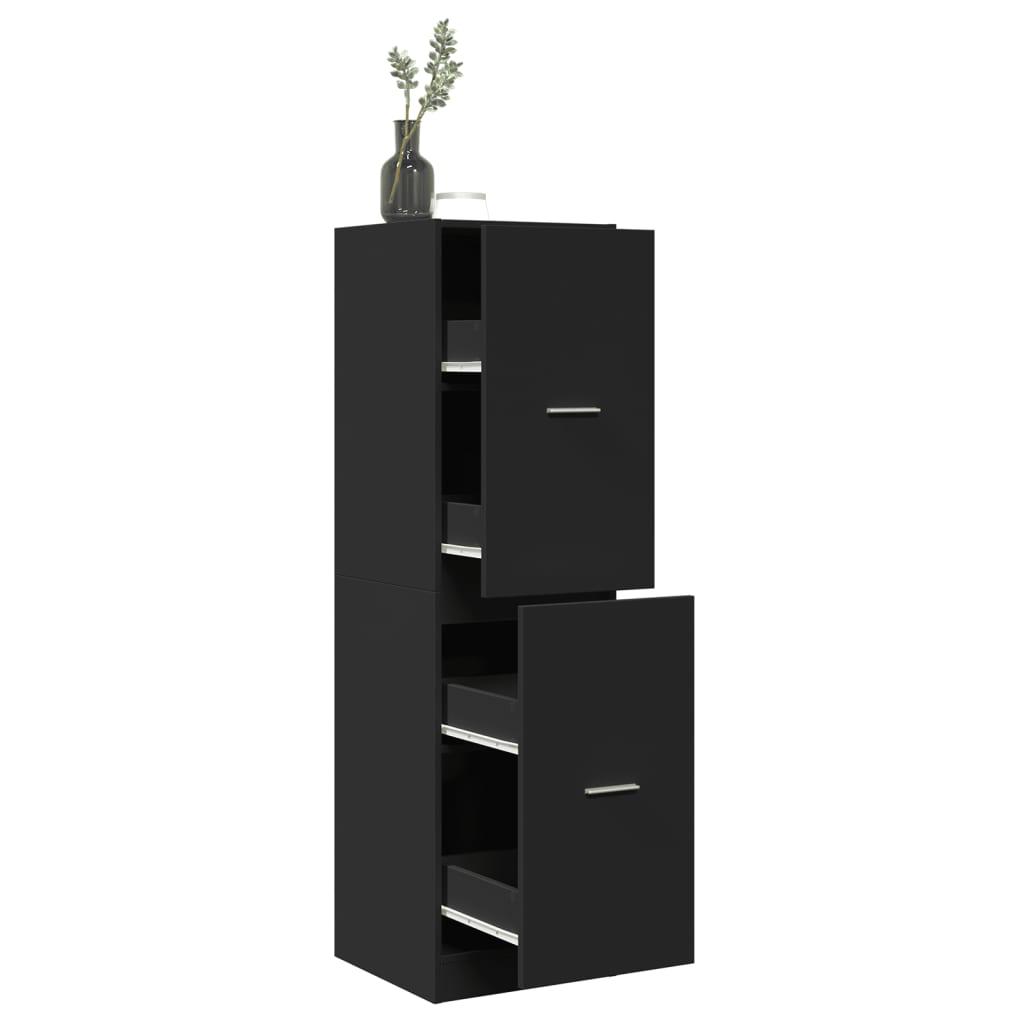 Armoire d'apothicaire noir 40x41x144,5 cm bois d'ingénierie Casiers & armoires de rangement vidaXL