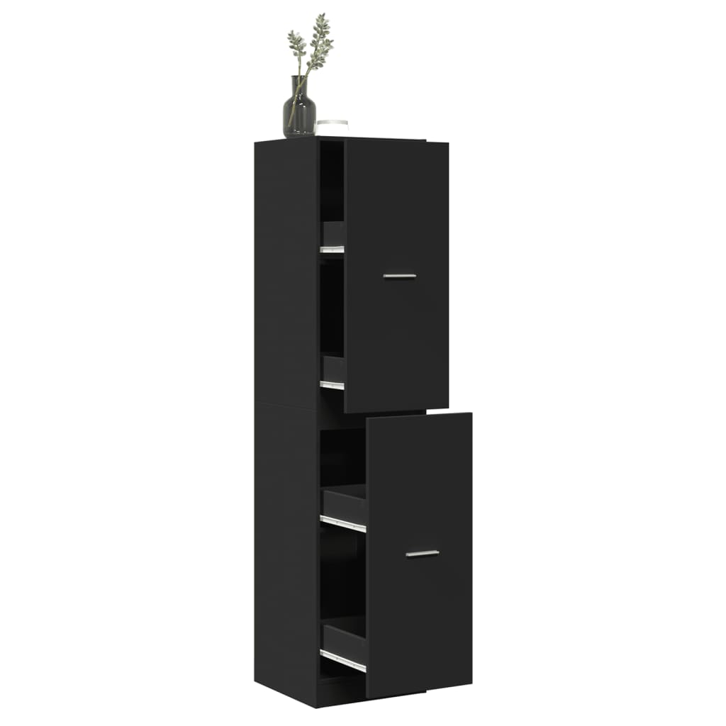 Armoire d'apothicaire noir 40x41x174,5 cm bois d'ingénierie Casiers & armoires de rangement vidaXL