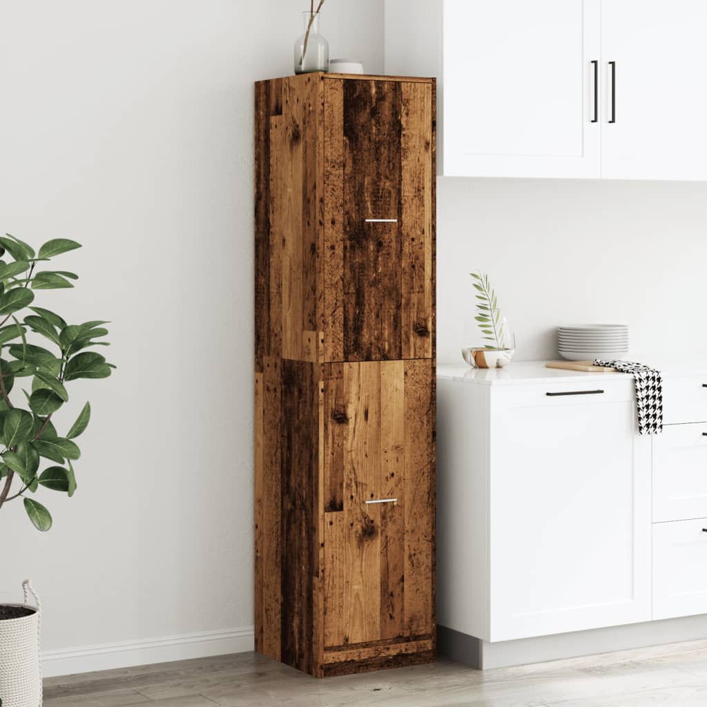 Armoire d'apothicaire vieux bois 40x41x174,5 cm bois ingénierie - XIOS