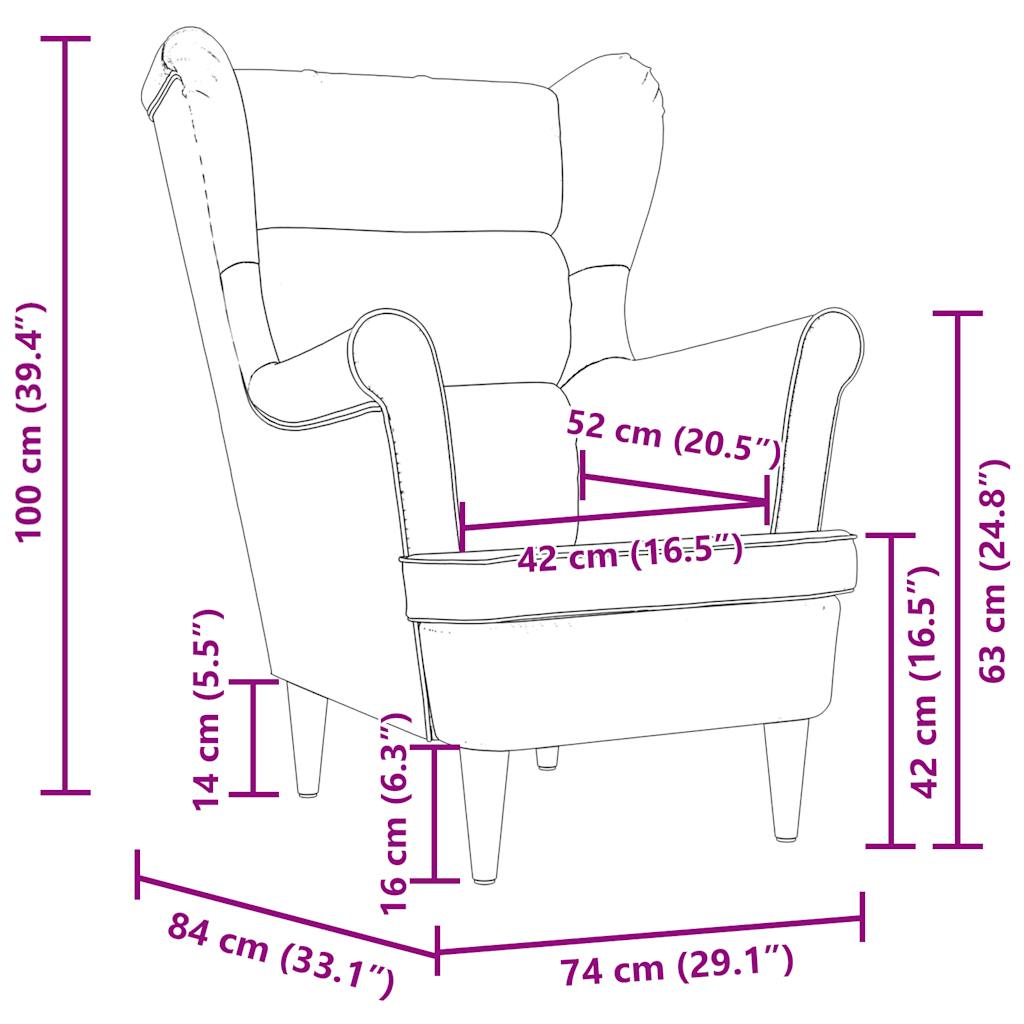 Fauteuil bleu 74x84x100 cm tissu - XIOS