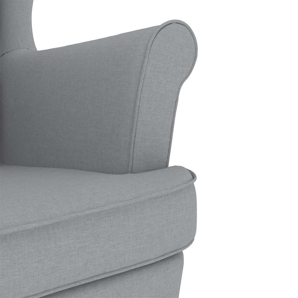 Chaise à bascule gris clair 74x90x102 cm tissu - XIOS