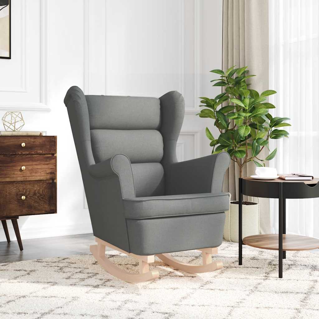 Chaise à bascule gris foncé 74x90x102 cm tissu - XIOS