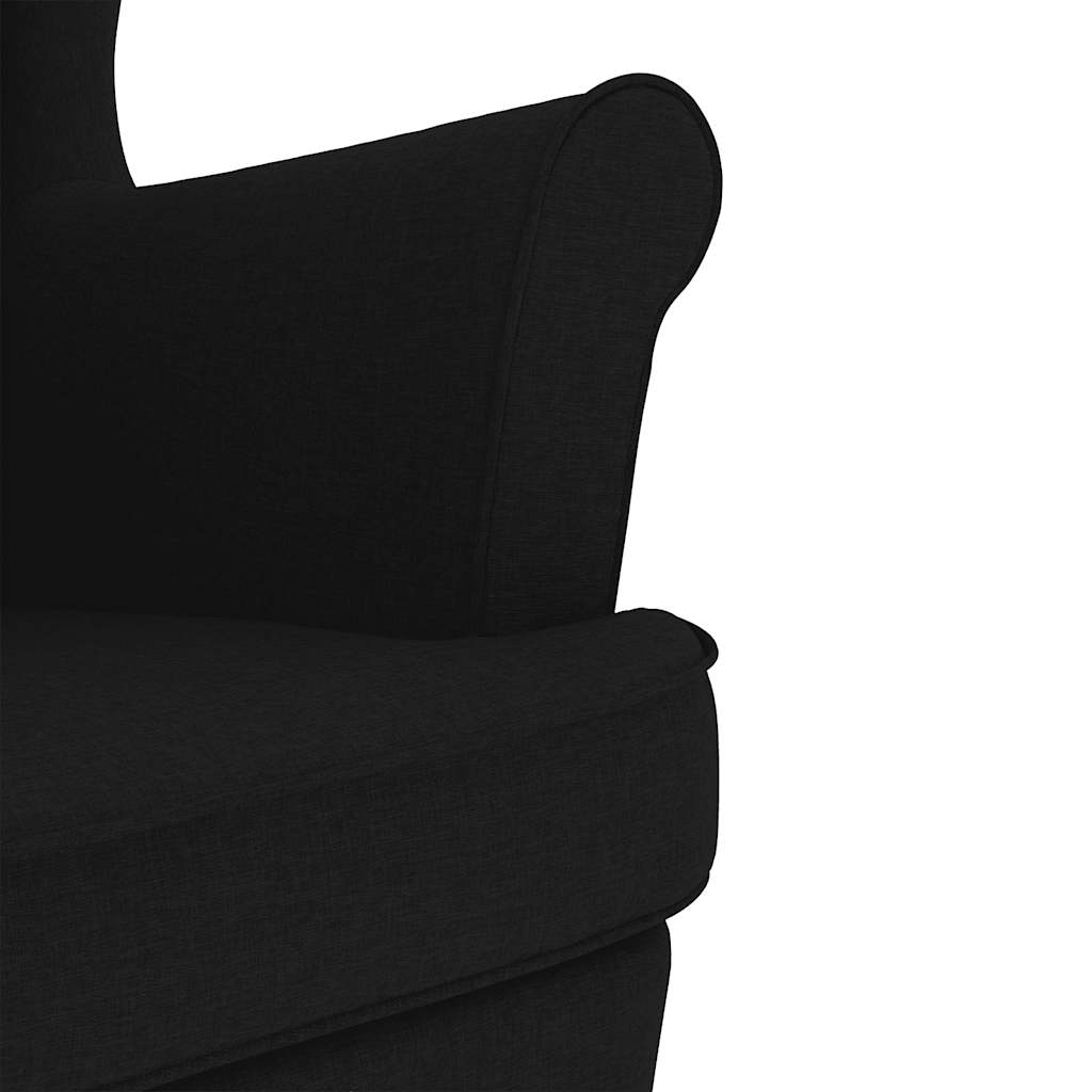 Chaise à bascule noir 74x90x102 cm tissu - XIOS
