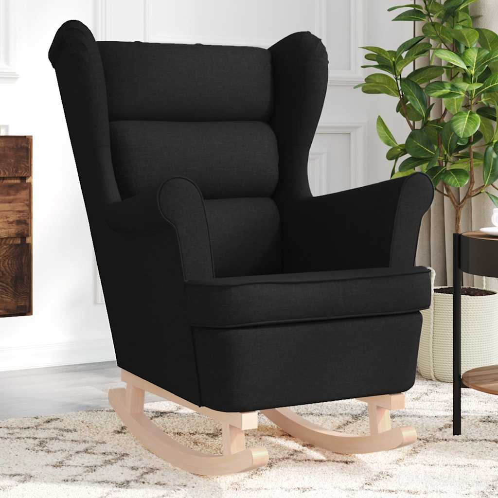 Chaise à bascule noir 74x90x102 cm tissu - XIOS