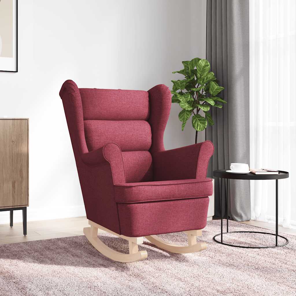 Chaise à bascule rouge bordeaux 74x90x102 cm tissu - XIOS