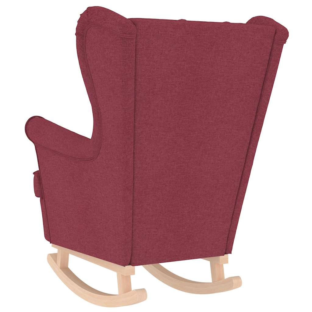 Chaise à bascule rouge bordeaux 74x90x102 cm tissu - XIOS