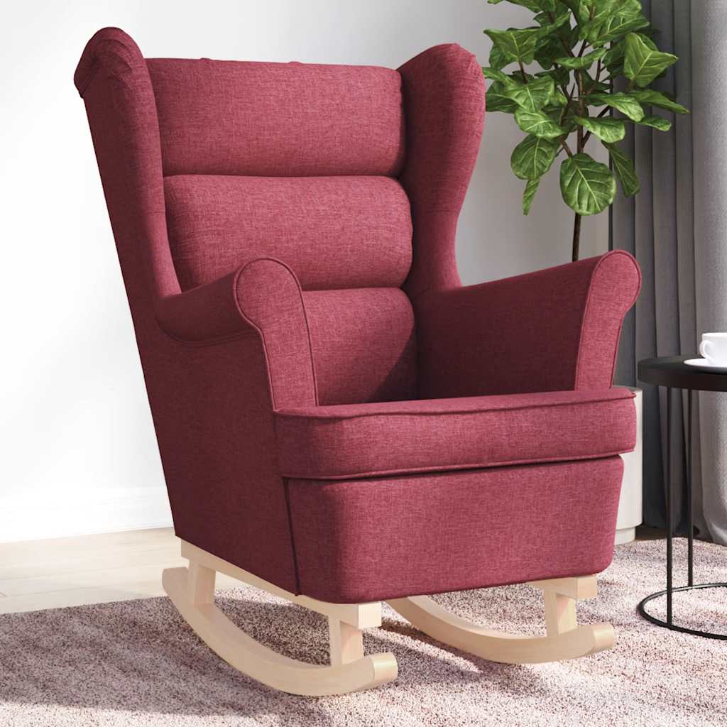 Chaise à bascule rouge bordeaux 74x90x102 cm tissu - XIOS