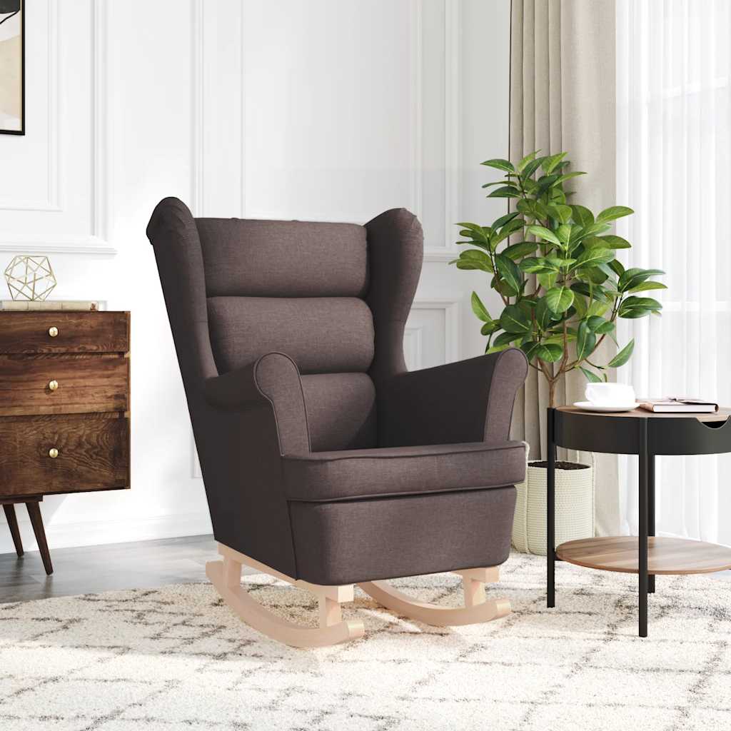 Chaise à bascule marron foncé 74x90x102 cm tissu - XIOS