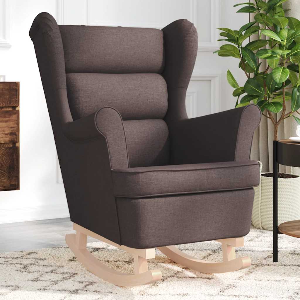 Chaise à bascule marron foncé 74x90x102 cm tissu - XIOS