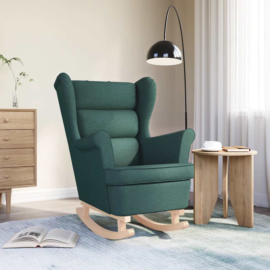 Chaise à bascule vert foncé 74x90x102 cm tissu - XIOS