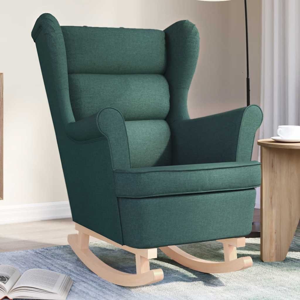 Chaise à bascule vert foncé 74x90x102 cm tissu - XIOS
