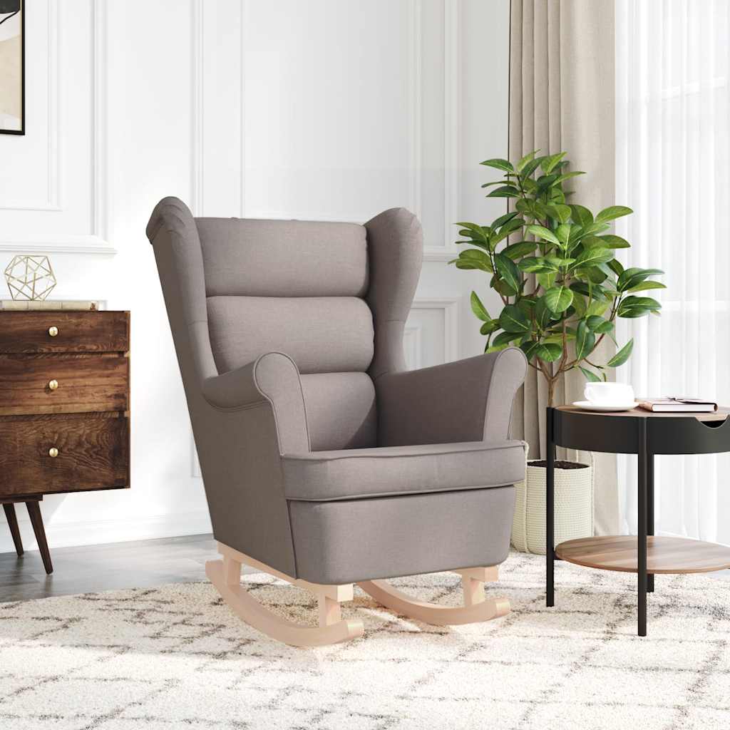 Chaise à bascule taupe 74x90x102 cm tissu - XIOS